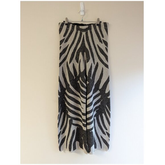 Zara Lurex Leaf Print Pants - Picture 4 of 7